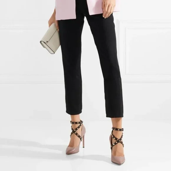 Valentino Rock Studded Ankle Crisscross Heels - Picture 2 of 12